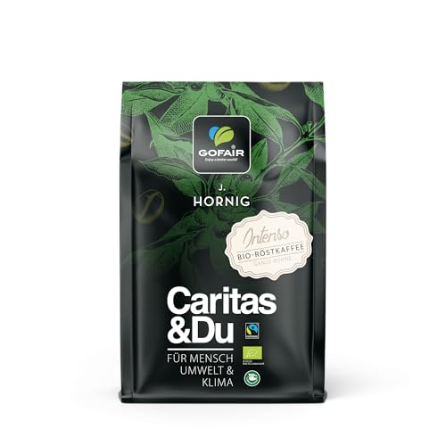 J. Hornig Kaffeebohnen Espresso Bio & Fairtrade, GOFAIR Caritas&Du Bio Fairtrade, 1kg ganze Bohnen, für Vollautomaten, Siebträgermaschine und Espressokocher von J. Hornig