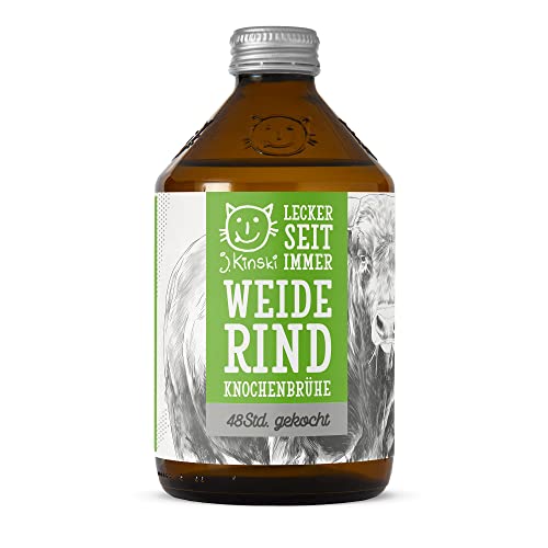 J.Kinski BIO Weide Rinderbrühe (6x 525ml) Knochenbrühe 48 Std. gekocht, mit Protein & Collagen | Low Carb Bone Broth als Suppengrund oder pur von J.Kinski