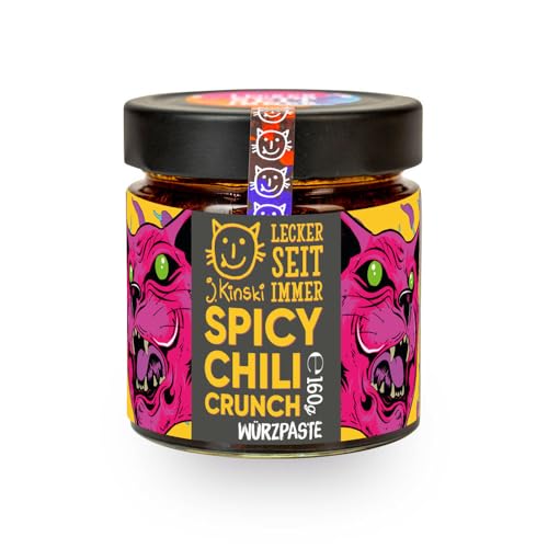 J.Kinski BIO Chili Crunch (160g) Spicy Chili Öl mit Szechuan-Pfeffer & Erdnüssen zum Marinieren von Fleisch, als Pesto, oder zum Würzen von Suppen von J.Kinski