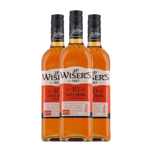 Whiskey Blended J.P. Wisers Triple Barrel 10 Jahre 70 cl (Karton mit 3 Flaschen von 70 cl) von J.P. Wisers