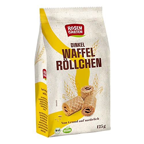 Rosengarten Dinkel Waffelröllchen, natur, 125g von JARMINO