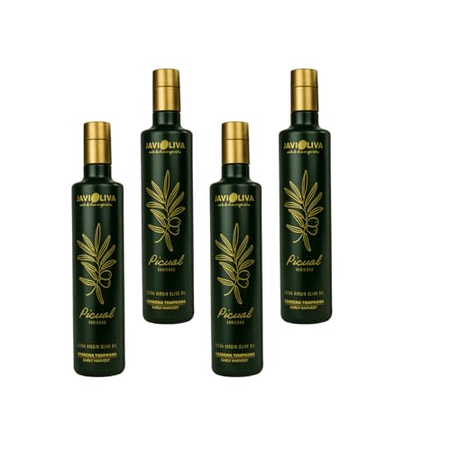 JAVIOLIVA - PREMIUM NATIVES OLIVENÖL EXTRA - Sorte Picual - FRÜHE ERNTE OKTOBER 2024/25 - GOURMET - 100% Spanisch, ideal zum Rohverzehr (4 x 500 ml) von JAVIOLIVA ACEITE DE OLIVA VIRGEN EXTRA