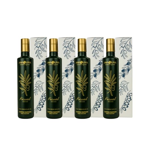 JAVIOLIVA - PREMIUM NATIVES OLIVENÖL EXTRA - Sorte Picual - FRÜHE ERNTE OKTOBER 2024/25-100% Spanisch, mit Geschenkbox, perfekt als Geschenk (4x500ml) von JAVIOLIVA ACEITE DE OLIVA VIRGEN EXTRA