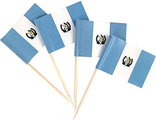 JBCD 200 Stück Guatemala-Flagge Zahnstocher Guatemaltekische Flaggen Cupcake Topper Dekorationen Cocktail Zahnstocher Flagge Kuchen Topper Picks Mini Kleine Flagge Cupcake Picks Sticks von JBCD