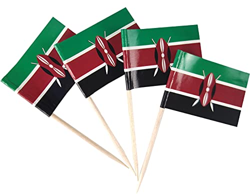 JBCD 200 Stück Kenia-Flagge Zahnstocher, Cupcake-Topper, Dekorationen, Cocktail-Zahnstocher-Flagge, Kenianische Kuchendekoration, kleine Flagge, Cupcake-Picks von JBCD