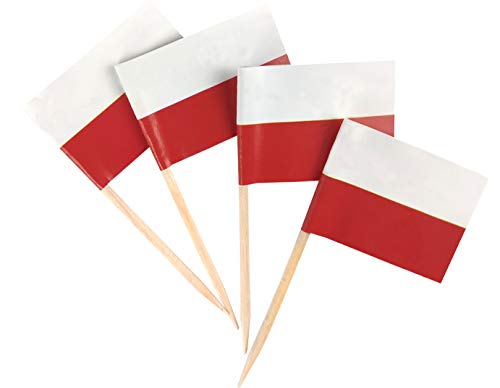 JBCD Polen Zahnstocher-Flagge, Polnisch, klein, Cupcake-Aufsatz, 200 Stück von JBCD