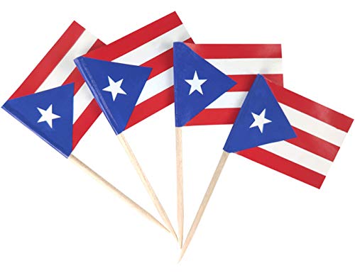 JBCD 200 Stück Puerto Rico-Flagge Zahnstocher Puerto Rican Flags Cupcake Topper Dekorationen Cocktail Zahnstocher Flagge Kuchen Topper Picks Mini Kleine Flagge Cupcake Picks Sticks von JBCD