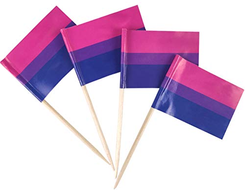 JBCD 200 Stück Regenbogen-Flaggen Cupcake-Topper (Bisexuell). von JBCD