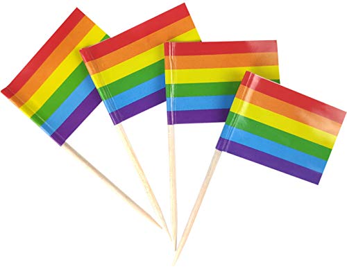 JBCD 200 Stück Regenbogen-Flaggen Cupcake-Topper (Regenbogen) von JBCD