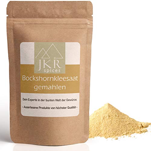 JKR Spices Bockshornklee Pulver - Bockshornkleesaat gemahlen - Bockshornkleesamen - Perfekt für Tee & zum würzen - natürliches Gewürz - Fenugreek Seed Powder - 1000g von JKR Spices