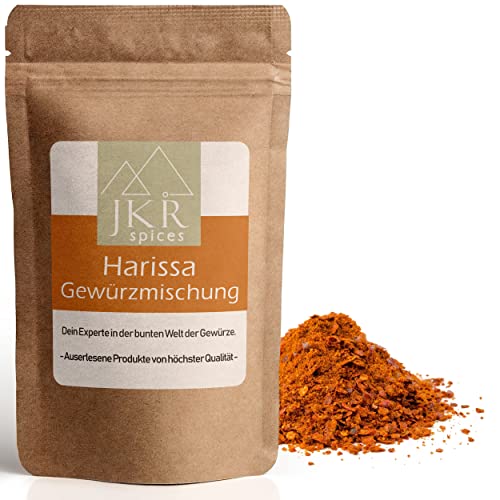 JKR Spices® Harissa Gewürz 1000g - Harissa Pulver ideal für die traditionelle Harissa Paste und nordafrikanische Gerichte - vegan - für Gemüse, Fisch, Fleisch | 100% natürlich ohne Zusätze von JKR Spices