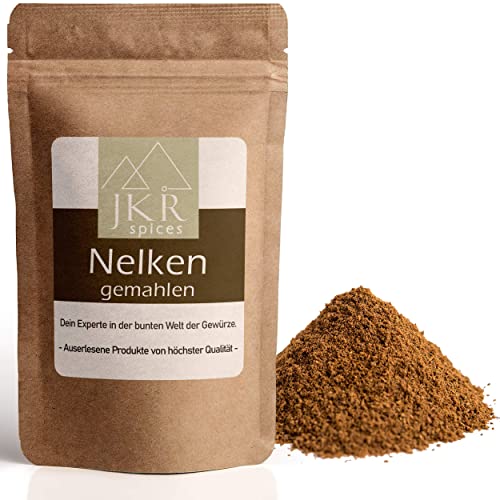 JKR Spices Nelken gemahlen - Gewürznelken Pulver Nelkenpulver, gemahlene Nelke handverlesen hochwertig | Ideal zum Kochen | 100% natürlich ohne Zusätze (250) von JKR Spices