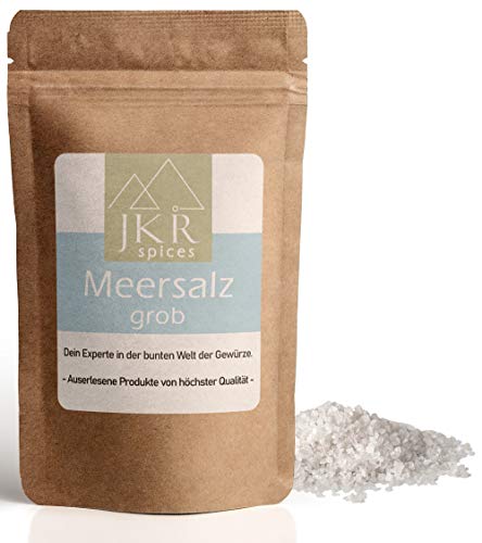 JKR Spices Premium Meersalz - Grob ohne Rieselhilfen - für Salzmühle | Salz Granulat, grobkörniges Speisesalz Ideal zum Kochen | Spitzenqualität - 250g von JKR Spices