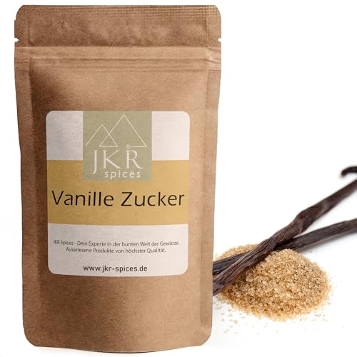 JKR Spices echter Bourbon Vanille Zucker 500g | Vanillezucker CO² neutral verpackt | Rohrzucker und Madagaskar Bourbon Vanille gemahlen | Kei Vanille aroma | 100% Natürliche Zutaten von JKR Spices