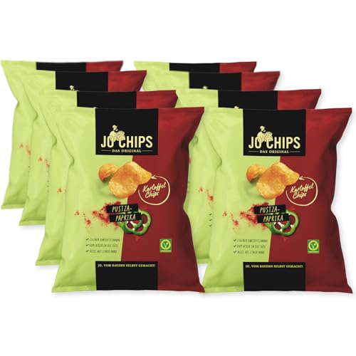 Bauer JO Chips Puszta-Paprika – regionale Kartoffelchips von HEIMART | 8x150g | vegetarisch, glutenfrei von JO CHIPS