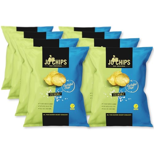 Bauer JO Chips Steinsalz – regionale Kartoffelchips von HEIMART | 8x150g | vegan, glutenfrei von JO CHIPS