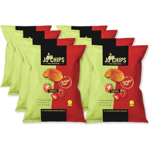 Bauer JO Chips Tomate – regionale Kartoffelchips von HEIMART | 8x150g | vegan, glutenfrei von JO CHIPS