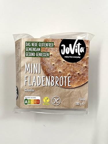 JOVITA 3 Stück Mini Fladenbrote glutenfrei, mit gluentreiem Hafer und Reismehl Sauerteig (210 Gramm) von JOVITA