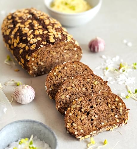 JOVITA Saftkornbrot - Vollkornhafer - Sauerteig glutenfrei (400 Gramm). Sauerteigbrot bei Zöliakie und Glutenunverträglichkeit mit glutenfreien Produkten gemeinsame Mahlzeiten geniessen. von JOVITA