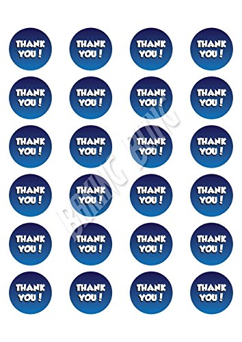 Blaue und weiße DANKE Cupcake Toppers - THANK YOU Blue & White von JPS