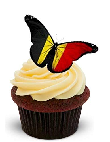 DEUTSCHES SCHMETTERLING MUSTER - 12 essbare hochwertige stehende Waffeln Kuchen Toppers - GERMAN STYLE BUTTERFLY von JPS