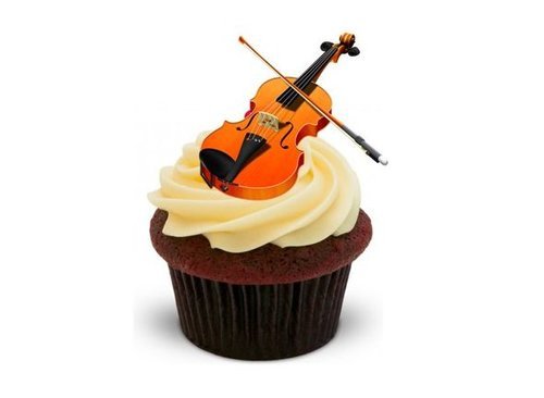 GEIGE - 12 essbare hochwertige stehende Kuchen Toppers - VIOLIN von JPS