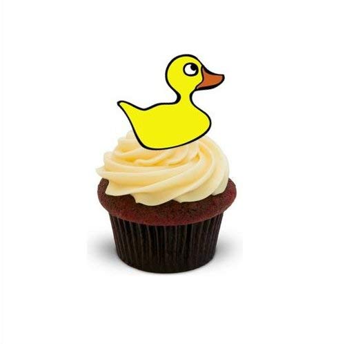 GELBE ENTE - 12 essbare hochwertige stehende Kuchen Toppers - DUCK YELLOW von JPS