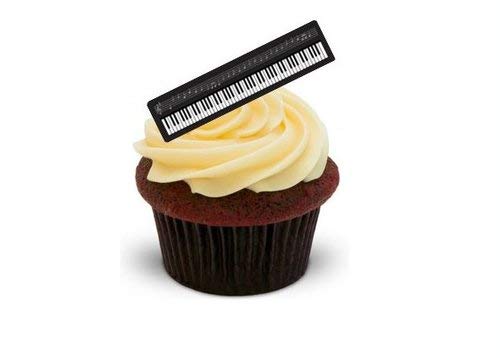 KEYBOARD MIT MUSIKNOTEN - 12 essbare hochwertige stehende Kuchen Toppers - MUSICAL NOTES KEYBOARD von JPS