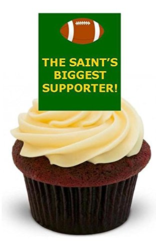 NORTHAMPTON SAINTS BIGGERST SUPPORTER - 12 essbare hochwertige stehende Waffeln Kuchen Toppers - NORTHAMPTON SAINTS BIGGEST SUPPORTER von JPS