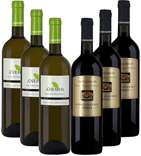 Anemos - Weißwein und Nemea - Rotwein Palivou Estate Griechenland 6 x 750ml von JT-Lizenzen