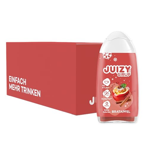 JUIZY WOW Bratapfel Sirup | Zuckerfrei Flavour Drops | 16 x 65ml Apfel Tee Aroma | Natürlicher Getränkesirup Tee | Zero Kalorien Vegan Punsch | glutenfrei Getränk | Nutrify Concentrate Syrup Winter von JUIZY WOW