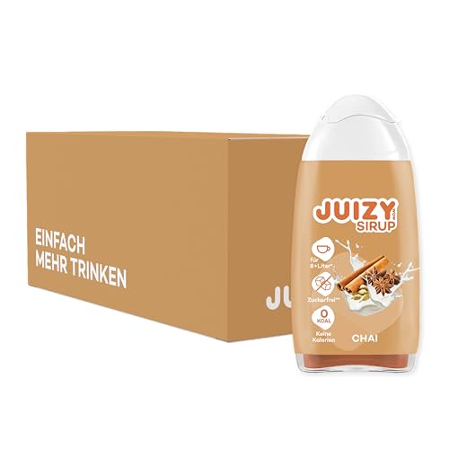 JUIZY WOW Chai Spice Latte Sirup Zuckerfrei | 16 x 65ml Barista Coffee Chai | Natürlicher Getränkesirup | Kaffee Upgrade | Zero Kalorien | Veganes Getränkekonzentrat Fertiggetränk | Milch & Kaffee von JUIZY WOW