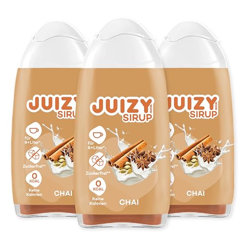 JUIZY WOW Chai Spice Latte Sirup Zuckerfrei 3 x 65ml | Barista Coffee Chai | Natürlicher Getränkesirup | Kaffee Upgrade | Zero Kalorien | Veganes Getränkekonzentrat Fertiggetränk | Milch & Kaffee von JUIZY WOW