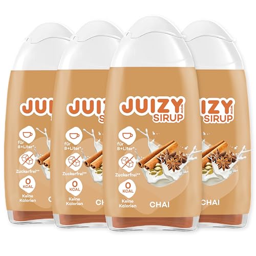 JUIZY WOW Chai Spice Latte Sirup Zuckerfrei | 4 x 65ml Barista Coffee Chai | Natürlicher Getränkesirup | Kaffee Upgrade | Zero Kalorien | Veganes Getränkekonzentrat Fertiggetränk | Milch & Kaffee von JUIZY WOW