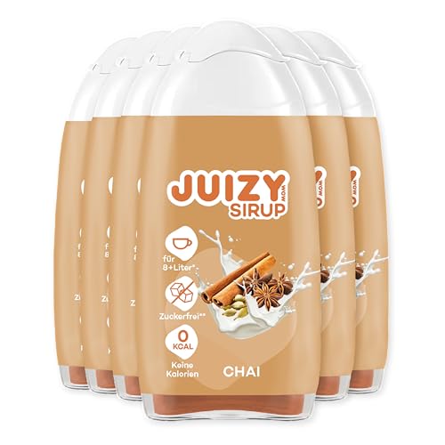 JUIZY WOW Chai Spice Latte Sirup Zuckerfrei | 6 x 65ml Barista Coffee Chai | Natürlicher Getränkesirup | Kaffee Upgrade | Zero Kalorien | Veganes Getränkekonzentrat Fertiggetränk | Milch & Kaffee von JUIZY WOW