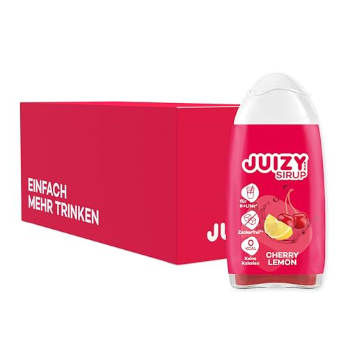 JUIZY WOW Sirup Zuckerfrei | 16 x 65ml Cherry Lemon Geschmack - Bis 192L Natürlicher Getränkesirup | Zero Kalorien | Vegan 16er Tray | Getränkekonzentrat Fertiggetränk | More Juice - Vital Body von JUIZY WOW