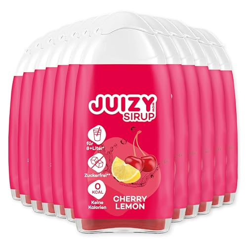 JUIZY WOW Sirup Zuckerfrei | 12 x 65ml Cherry Lemon Geschmack - Bis 144L Natürlicher Getränkesirup | Zero Kalorien | Vegan 12er Bundle | Getränkekonzentrat Fertiggetränk | More Juice - Less Calories von JUIZY WOW