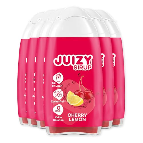 JUIZY WOW Sirup Zuckerfrei | 6 x 65ml Cherry Lemon Geschmack - Bis 72L Natürlicher Getränkesirup | Zero Kalorien | Vegan 6er Bundle | Getränkekonzentrat Fertiggetränk | More Juice - Less Calories von JUIZY WOW