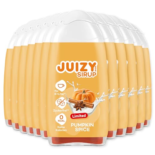 JUIZY WOW Coffee Sirup Zuckerfrei - Pumpkin Spice Latte | 12 x 65ml Kürbis Geschmack - Natürlich Getränkesirup Barista Qualität | Zero Kalorien | Veganes Getränkekonzentrat Fertiggetränk | More Juice von JUIZY WOW