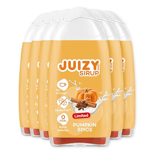 JUIZY WOW Coffee Sirup Zuckerfrei - Pumpkin Spice Latte | 6 x 65ml Kürbis Geschmack - Natürlicher Getränkesirup Barista Qualität | Zero Kalorien | Veganes Getränkekonzentrat Fertiggetränk | More Juice von JUIZY WOW