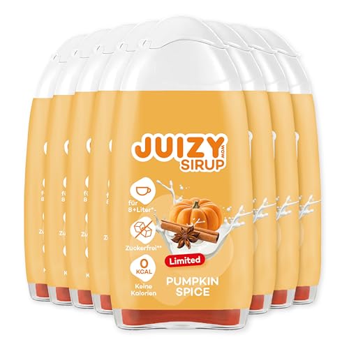 JUIZY WOW Coffee Sirup Zuckerfrei - Pumpkin Spice Latte | 8 x 65ml Kürbis Geschmack - Natürlicher Getränkesirup Barista Qualität | Zero Kalorien | Veganes Getränkekonzentrat Fertiggetränk | More Juice von JUIZY WOW