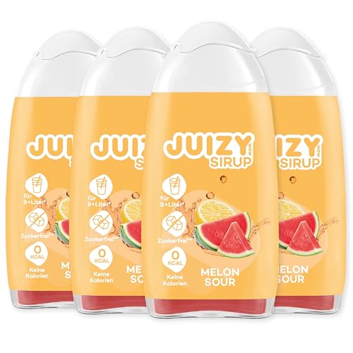 JUIZY WOW Melon Sour - Zuckerfreier Getränkesirup | Natürlicher Geschmack - Low Calorie | Veganes 4er Bundle - 4 x 65ml | 32 Liter Fertiggetränk von JULIENCO von JUIZY WOW