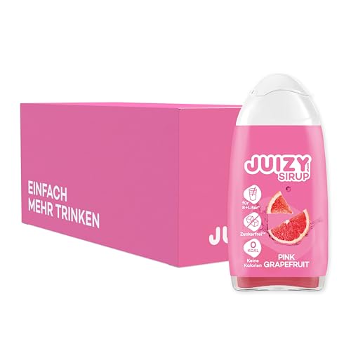 JUIZY WOW Sirup Zuckerfrei | 16 x 65ml Pink Grapefruit Geschmack - Bis 192L Natürlicher Getränkesirup | Zero Kalorien | Vegane 16er Box | Getränkekonzentrat Fertiggetränk | More Juice - Vital Body von JUIZY WOW