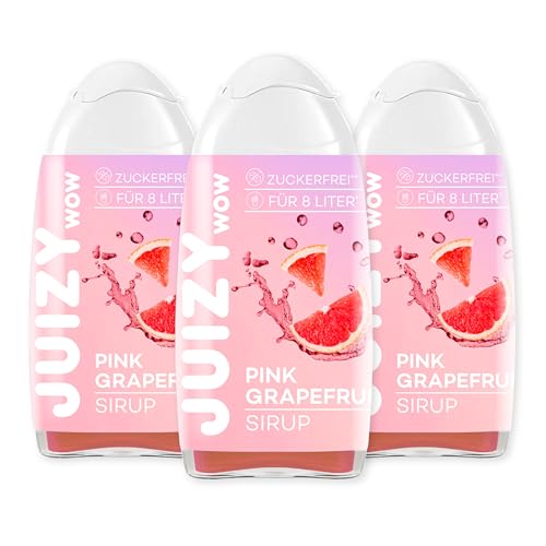 JUIZY WOW Sirup Zuckerfrei | 3 x 65ml Pink GrapefruitGeschmack - Bis 144L Natürlicher Getränkesirup | Zero Kalorien | Vegan 3er Bundle | Getränkekonzentrat Fertiggetränk | More Juice - Less Calories von JUIZY WOW