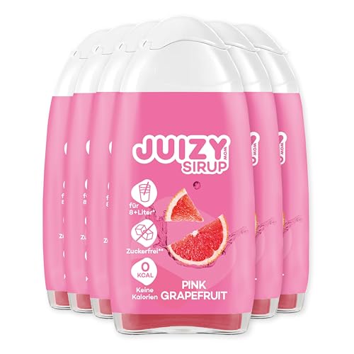 JUIZY WOW Sirup Zuckerfrei | 6 x 65ml Pink Grapefruit Geschmack - Bis 72L Natürlicher Getränkesirup | Zero Kalorien | Vegan 6er Bundle | Getränkekonzentrat Fertiggetränk | More Juice - Less Calories von JUIZY WOW