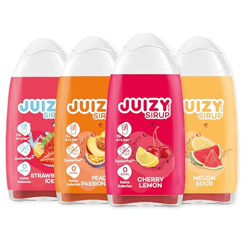 JUIZY WOW - SIRUP ZUCKERFREI FÜR WASSER STARTER SET - Zuckerfreier Getränkesirup | Natürlicher Geschmack - Low Calorie | Vegan 4 x 65ml von JUIZY WOW