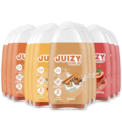 JUIZY WOW Salted Caramel - Bratapfel - Chai - Pumpkin Spice | Zuckerfrei Flavour Drops | 12 x 65ml Getränkekonzentrat Winter Edition | Natürlicher Getränkesirup | Zero Kalorien Vegan von JUIZY WOW