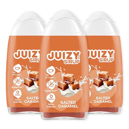 JUIZY WOW Salted Caramel Kaffee 3 x 65ml | Zuckerfrei Flavour Drops | gesalzenes Karamell Aroma | Natürlicher Getränkesirup | Zero Kalorien Vegan von JUIZY WOW