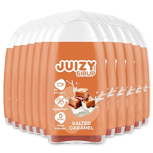 JUIZY WOW Salted Caramel Kaffee | Zuckerfrei Flavour Drops | 12 x 65ml gesalzenes Karamell Aroma | Natürlicher Getränkesirup | Zero Kalorien Vegan von JUIZY WOW