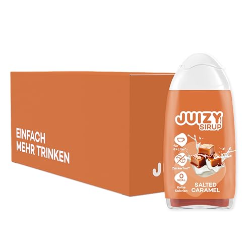 JUIZY WOW Salted Caramel Kaffee | Zuckerfrei Flavour Drops | 16 x 65ml gesalzenes Karamell Aroma | Natürlicher Getränkesirup | Zero Kalorien Vegan von JUIZY WOW